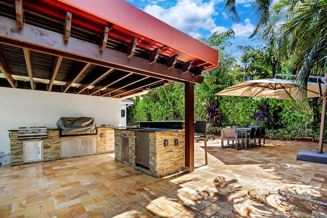 view of patio featuring area for grilling