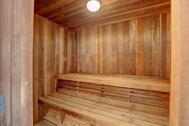 view of sauna