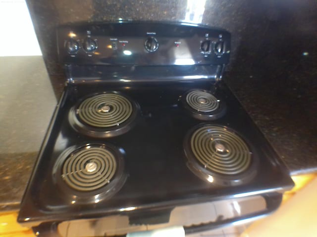 details featuring range with electric stovetop