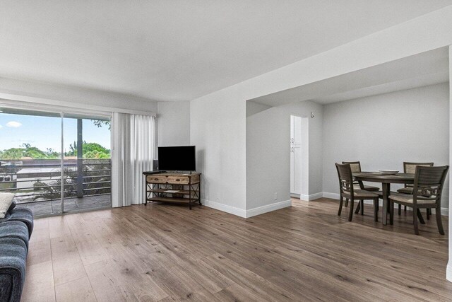 living room with wood-type flooring