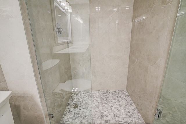 bathroom featuring walk in shower