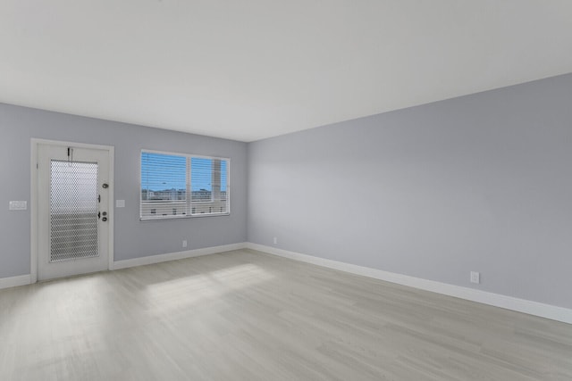 empty room featuring light wood-type flooring