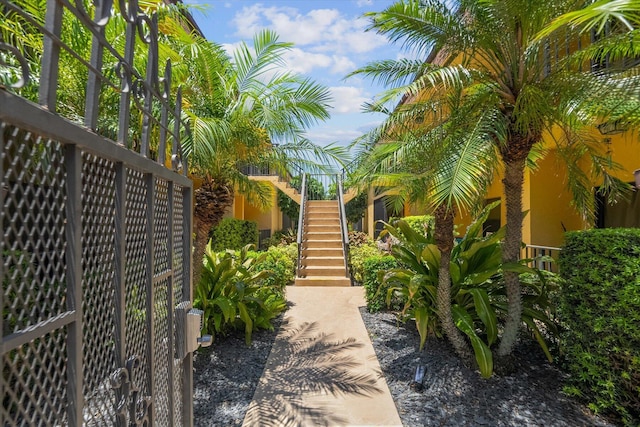 view of yard with stairs