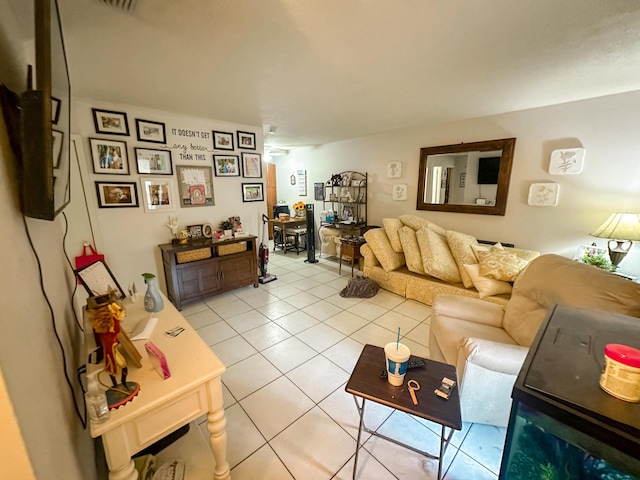 view of tiled living room