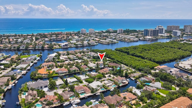5533 Rico Dr, Boca Raton, FL 33487 - aerial view of residential area featuring a nearby body of water