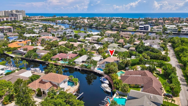 5533 Rico Dr, Boca Raton, FL 33487 - aerial overview of property's location featuring a large body of water and nearby suburban area