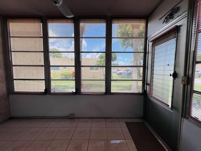 view of unfurnished sunroom