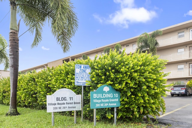 view of community sign