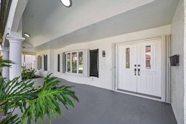 entrance to property with french doors