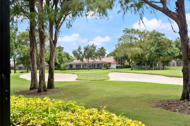 view of community featuring a lawn