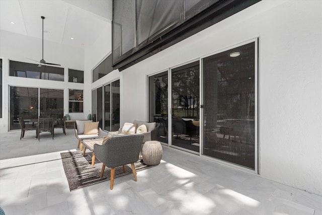 view of patio / terrace featuring outdoor lounge area and ceiling fan