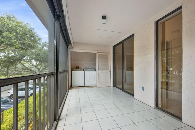 exterior space with washer and clothes dryer