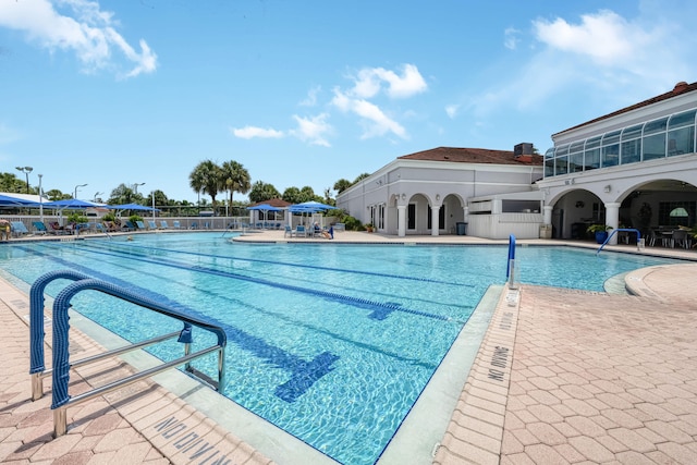 view of pool with a patio area