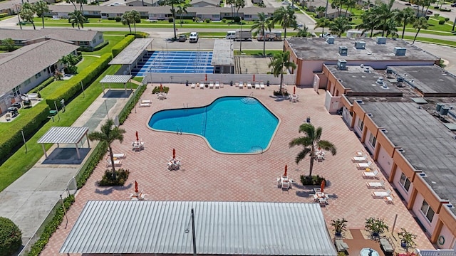 view of pool featuring a patio