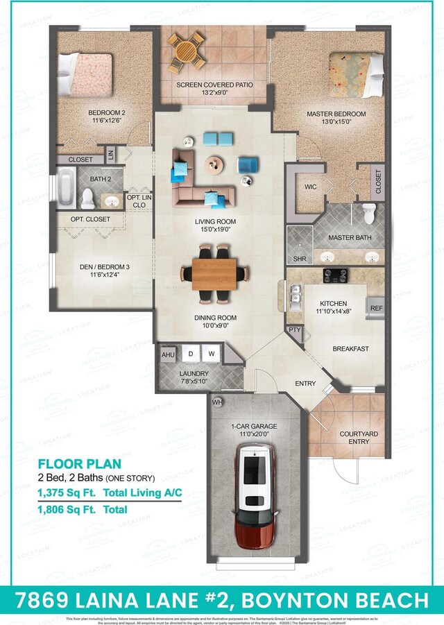 7869 Laina Ln Unit 2, Boynton Beach, FL 33437 - home floor plan