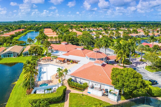 7869 Laina Ln Unit 2, Boynton Beach, FL 33437 - aerial view of residential area featuring a nearby body of water and a pool area