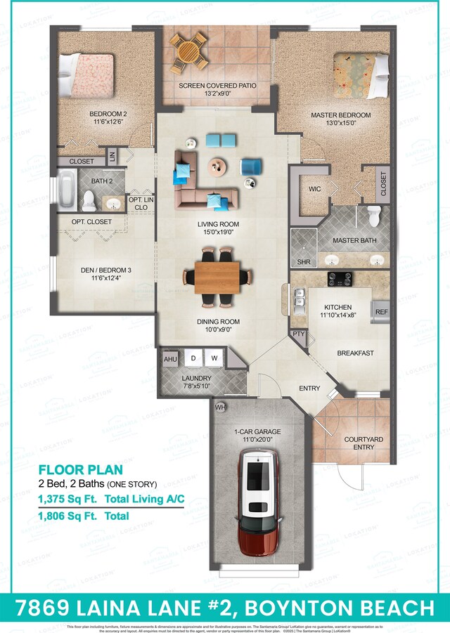 7869 Laina Ln Unit 2, Boynton Beach, FL 33437 - property floor plan