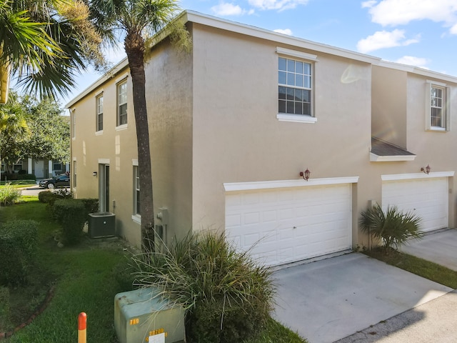 exterior space featuring a garage