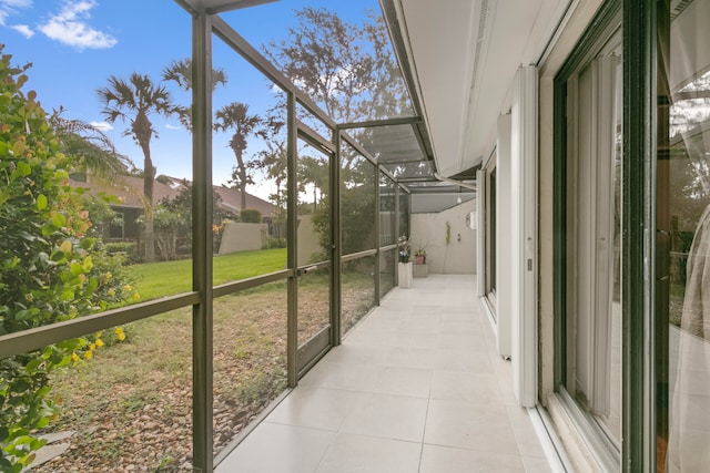 view of unfurnished sunroom