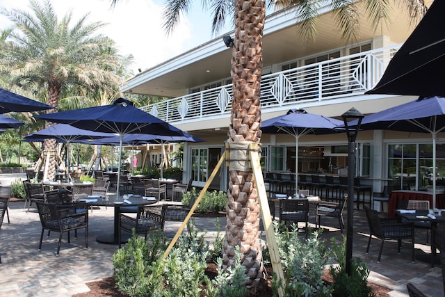 view of patio with a balcony