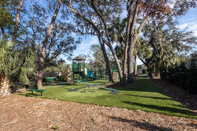 exterior space featuring a playground