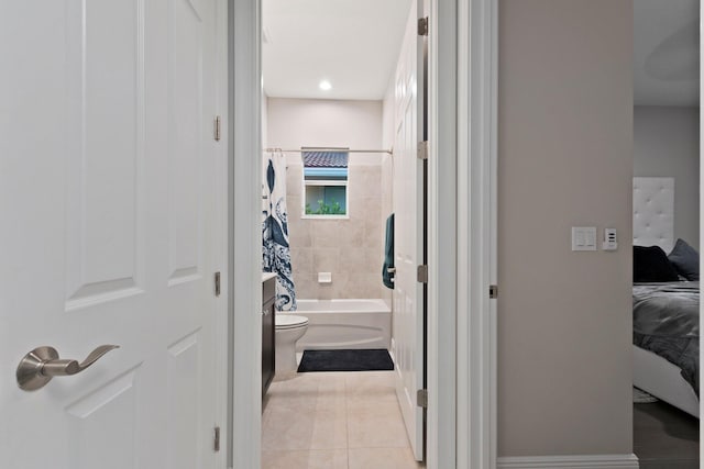 interior space with light tile patterned floors