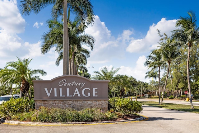 view of community sign