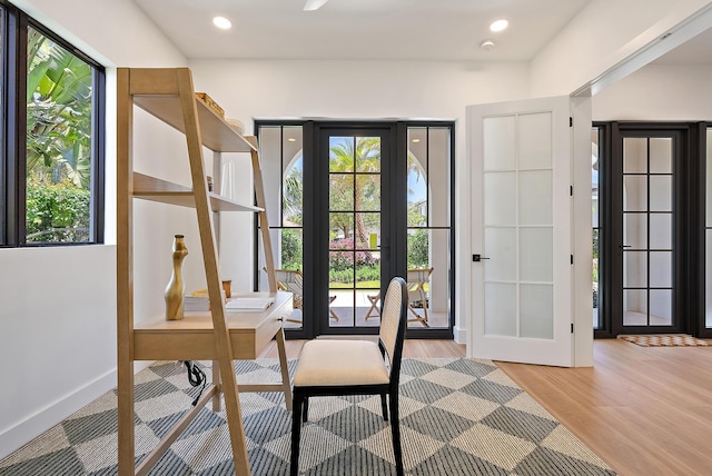226 NE 11th St, Delray Beach, FL 33444 - foyer featuring light wood-type flooring, baseboards, and recessed lighting