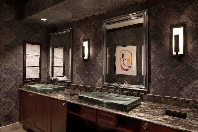 bathroom with double sink vanity