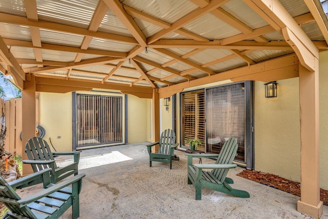 view of patio featuring a gazebo