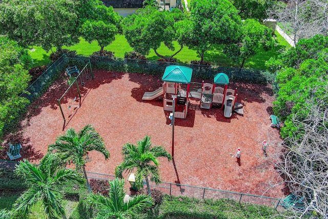 view of patio featuring a playground