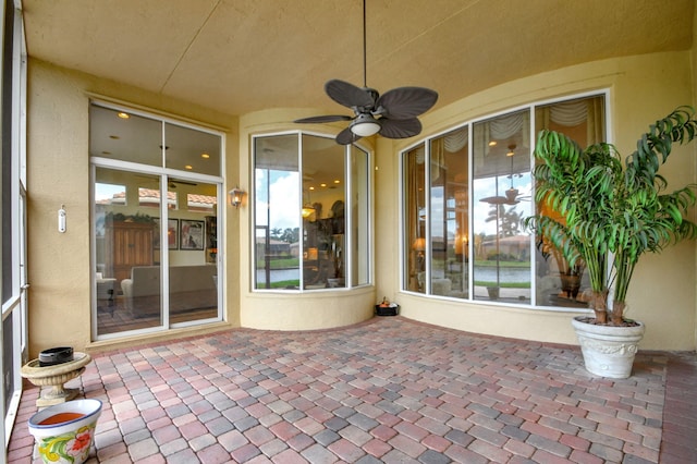 view of patio with ceiling fan