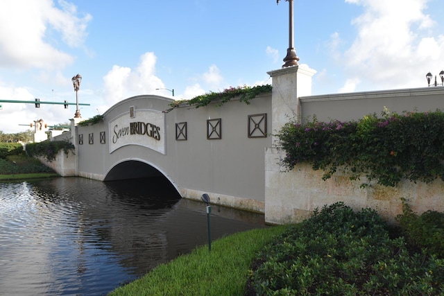 exterior space featuring a water view