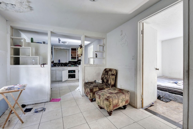 interior space with light tile patterned flooring