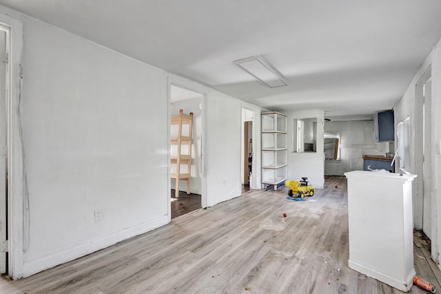 living area with light wood-style flooring