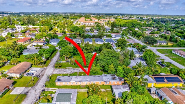 bird's eye view with a residential view