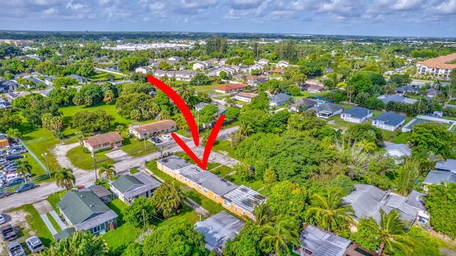 bird's eye view with a residential view