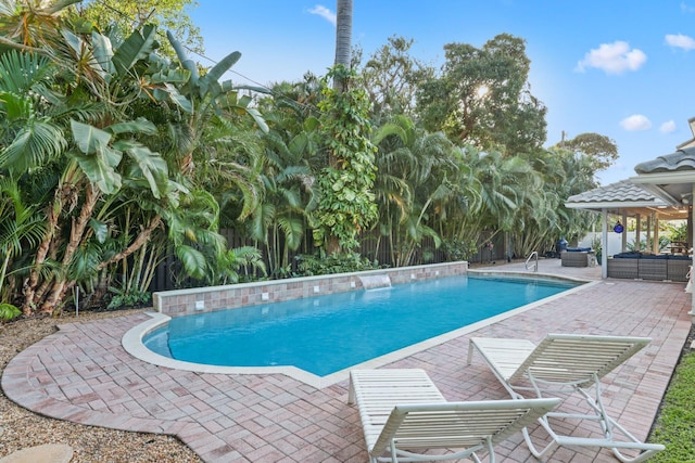 pool featuring a patio and outdoor lounge area