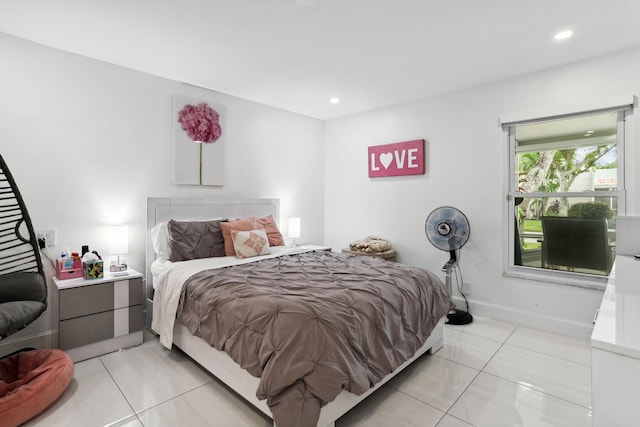 view of tiled bedroom