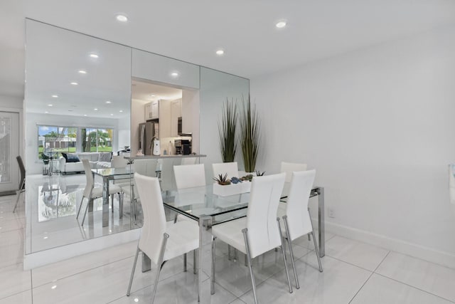 view of tiled dining room