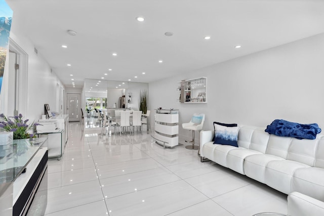 view of tiled living room