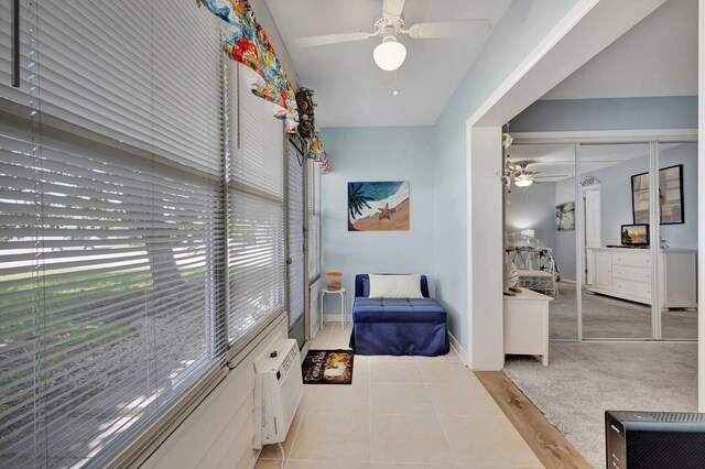 interior space with light tile patterned floors