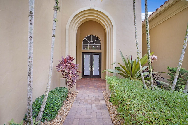 view of exterior entry with french doors