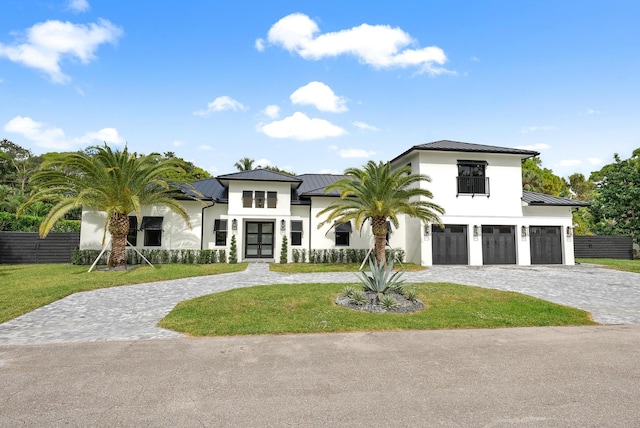 view of front of home with a front yard