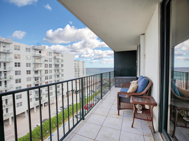 balcony with a water view