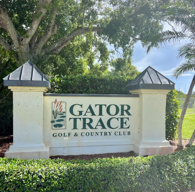 view of community sign