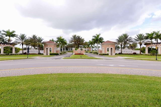 view of road with curbs and sidewalks