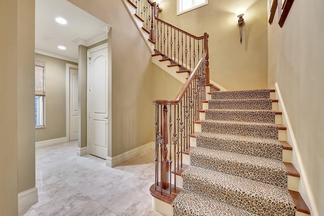 stairs with ornamental molding