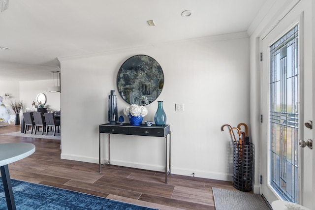 interior space featuring ornamental molding