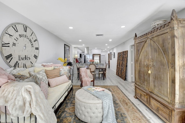 living room featuring light hardwood / wood-style floors